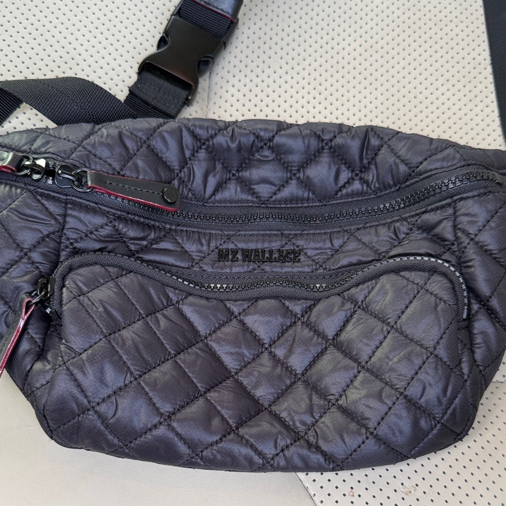 MZ Wallace Dark Gray Quilted Belt Bag